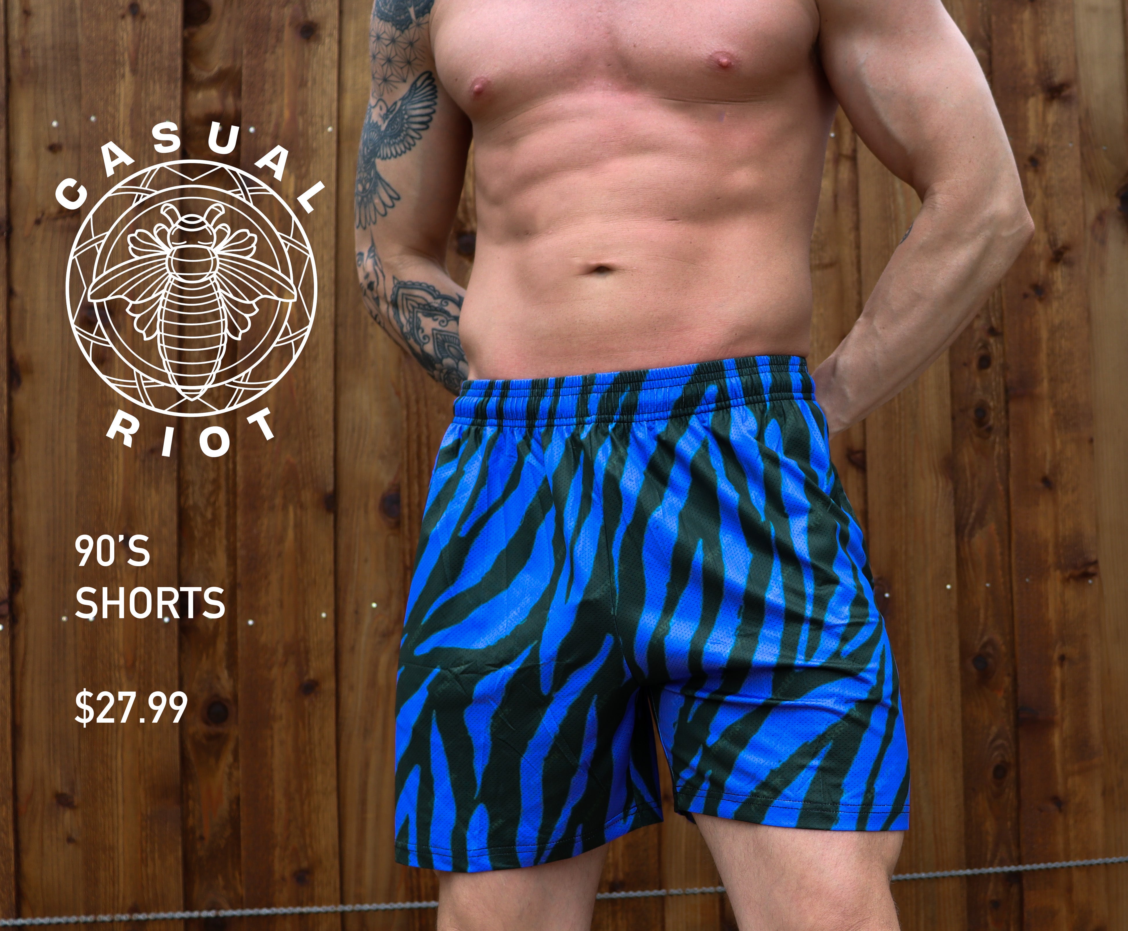 ICON SHORTS- BLUE ZEBRA