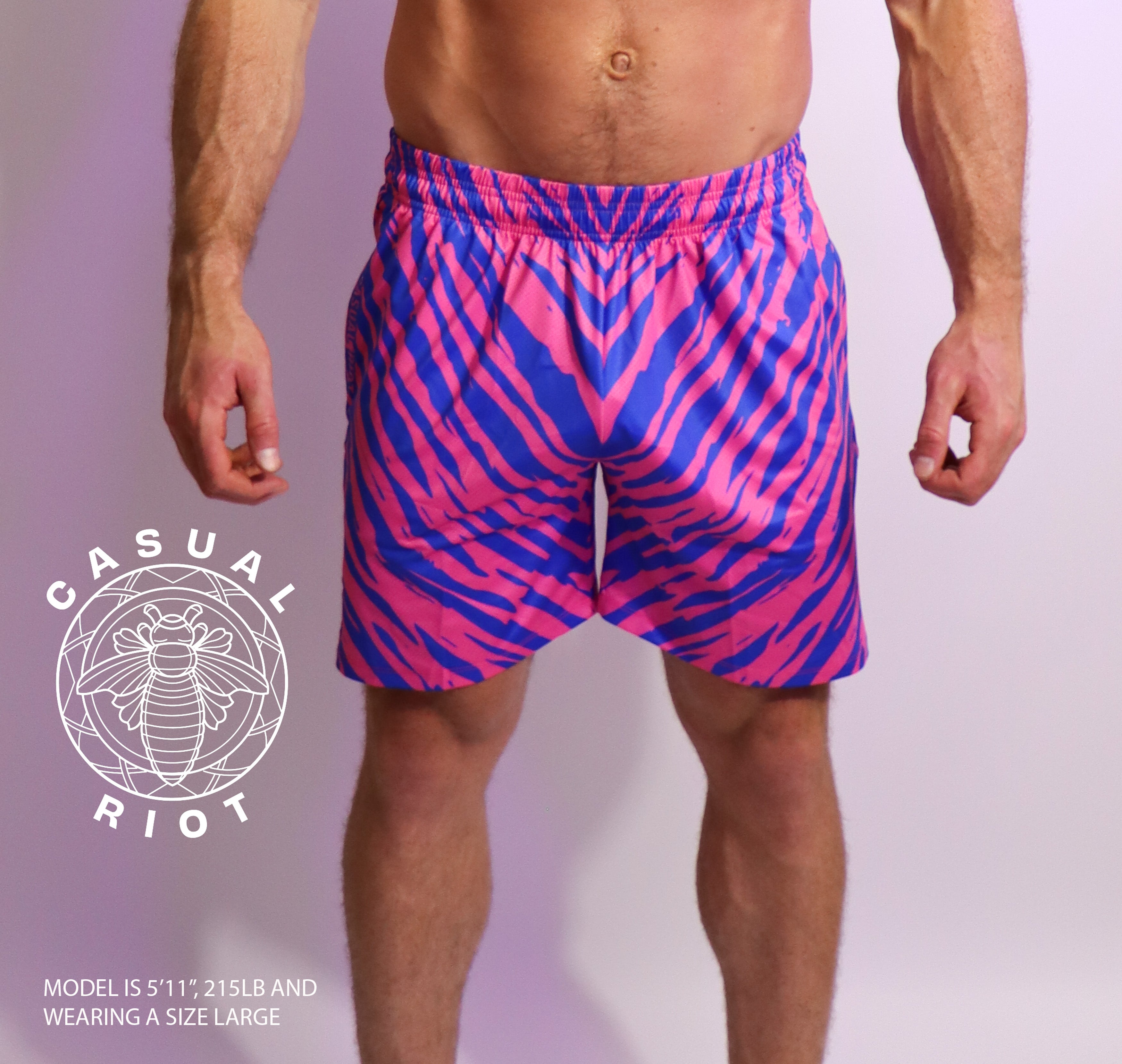 ICON SHORTS-BLUE/PINK ZEBRA