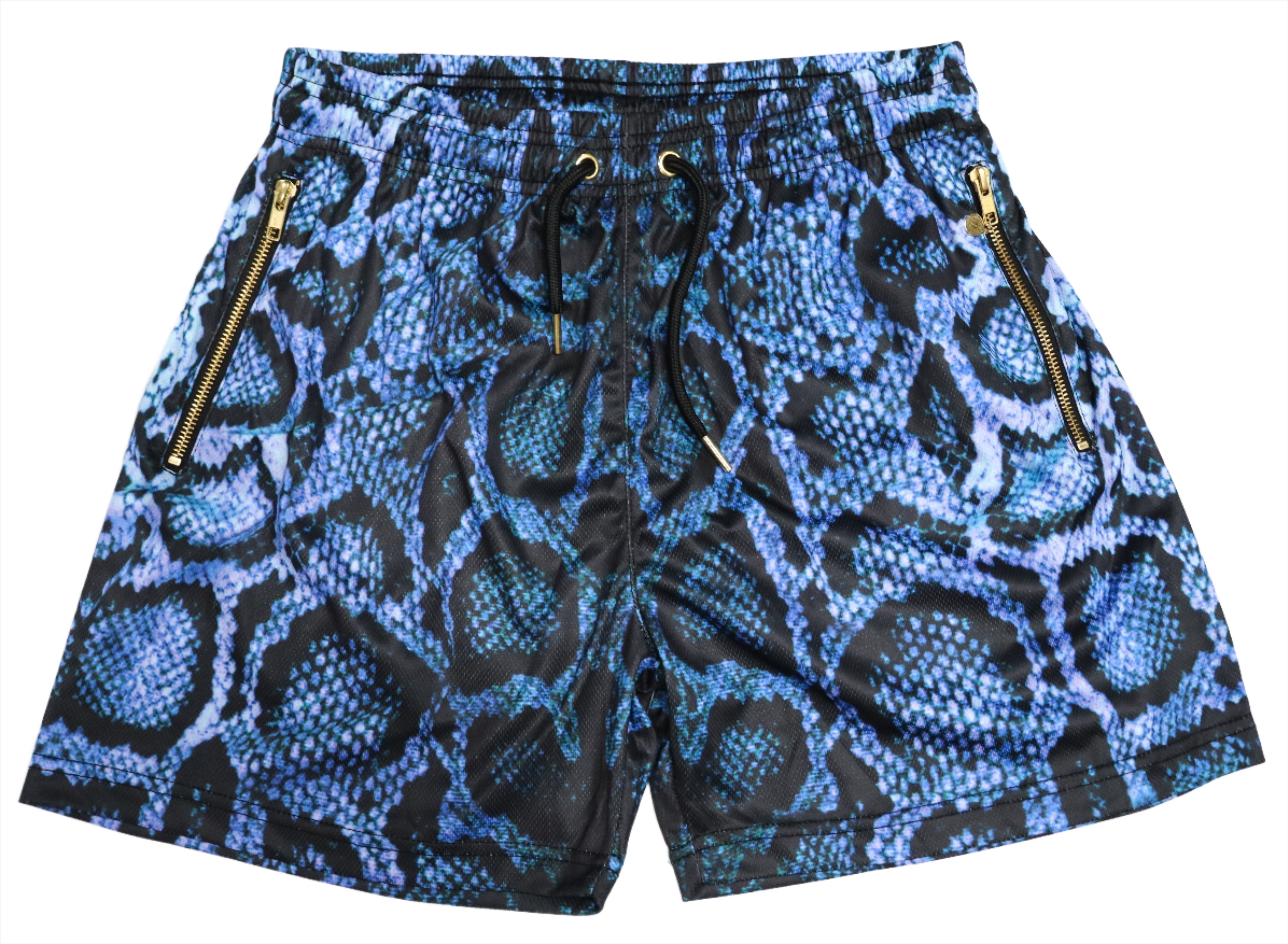 LUXE GOLD SHORTS-BLUE PYTHON