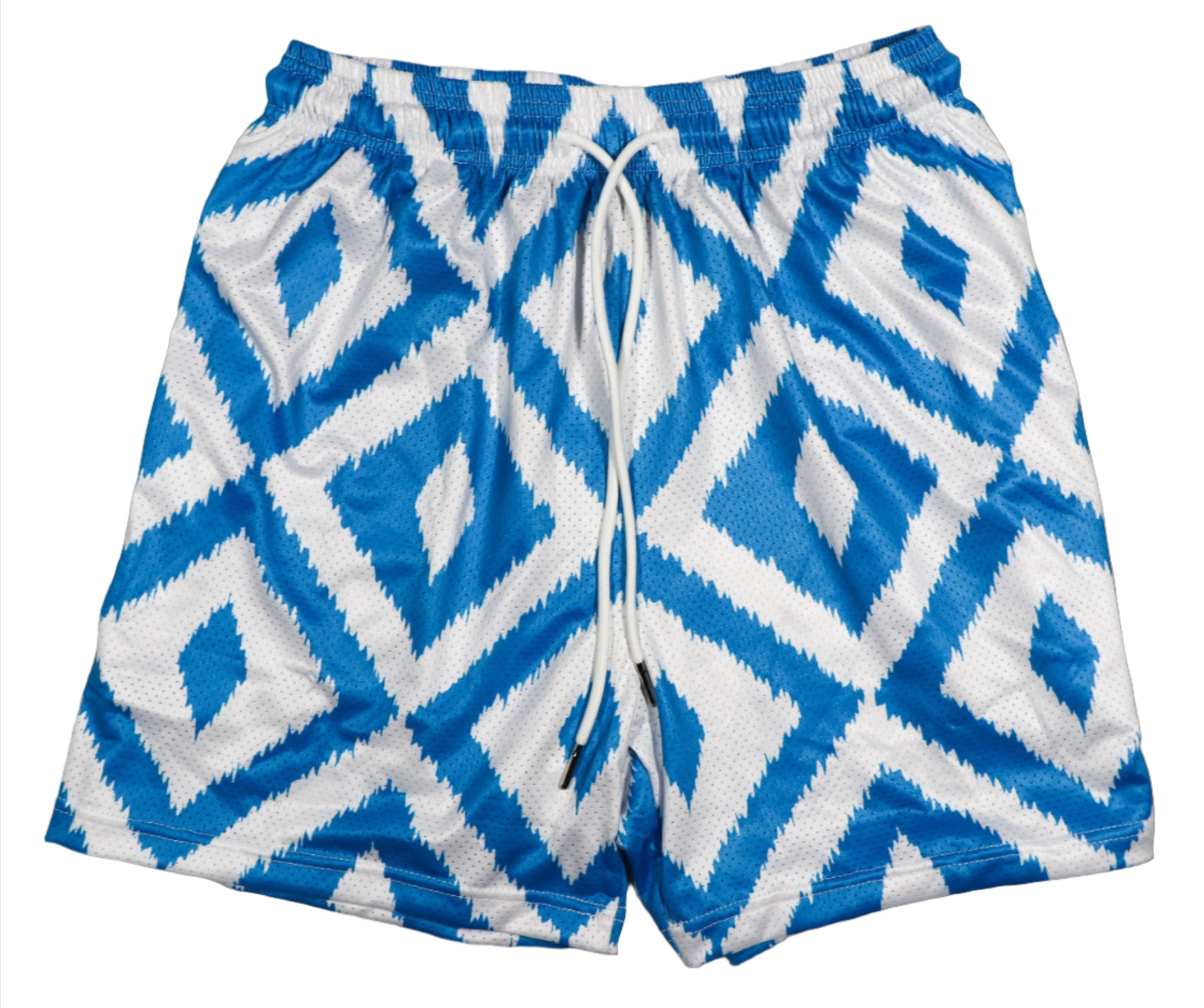 BASE SHORTS- LIGHT BLUE BOHO DIAMOND