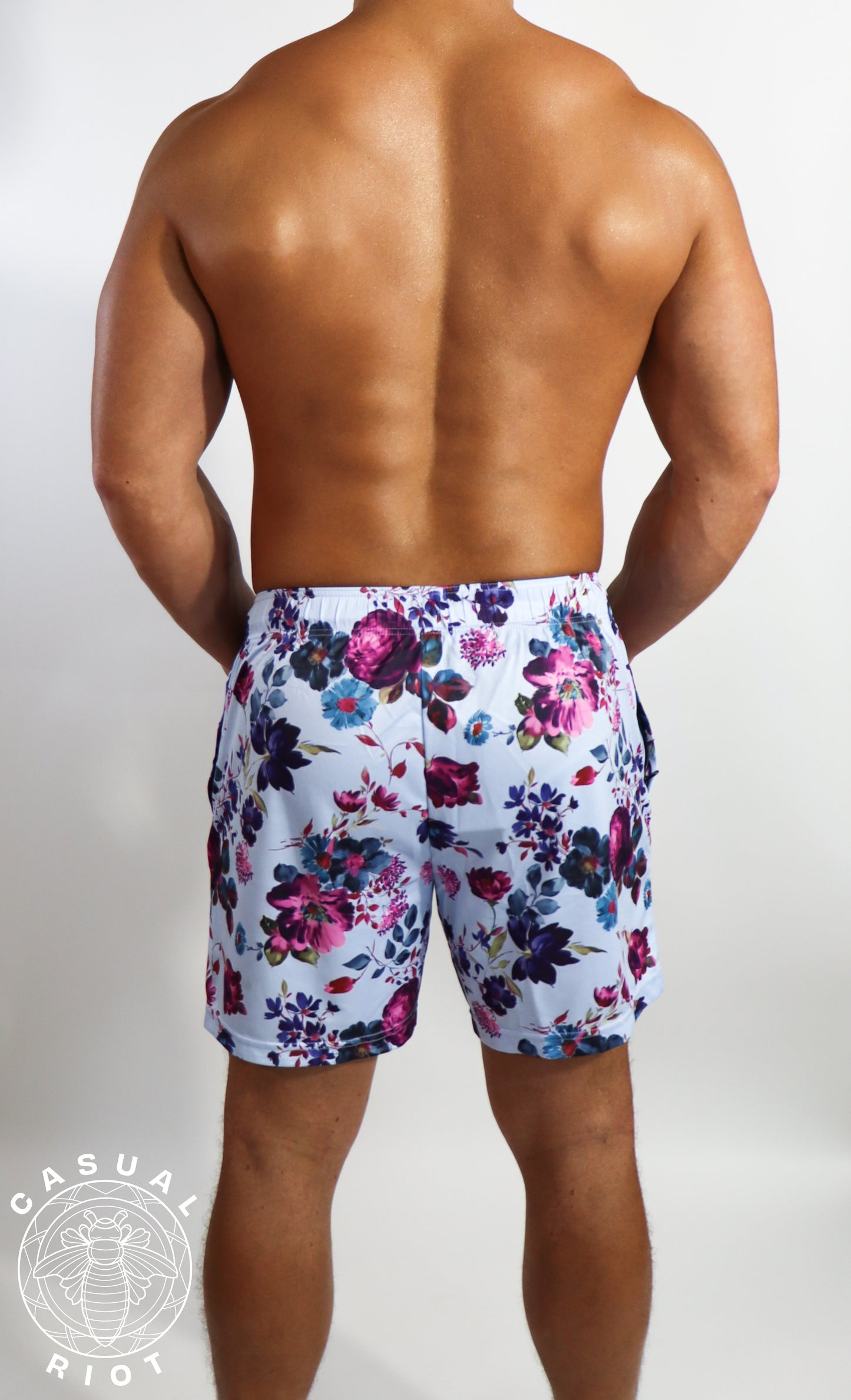 PRFKT 4" SHORTS-Baby Blue Floral No