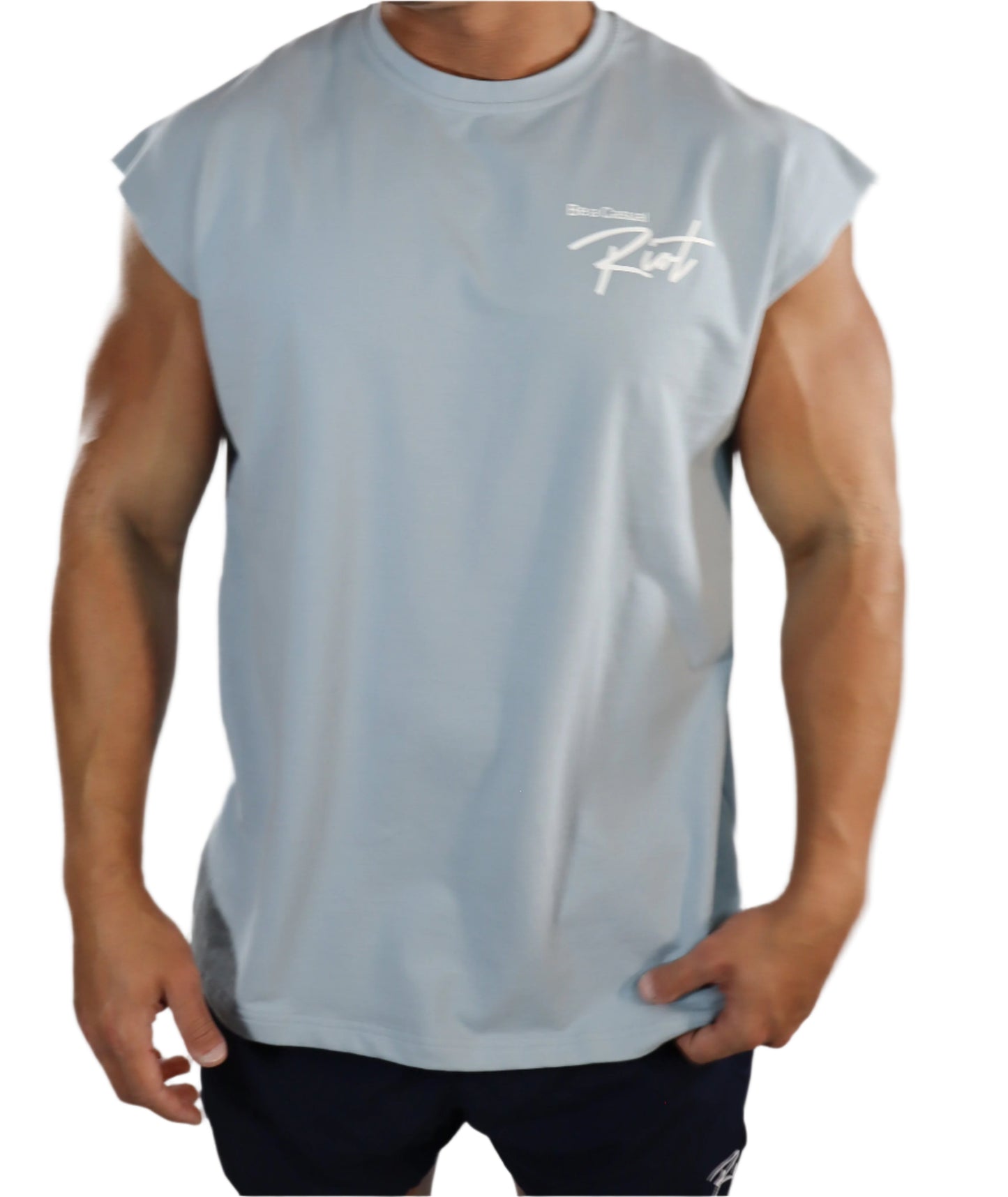 SOFTEST MUSCLE TEE- ICE BLUE