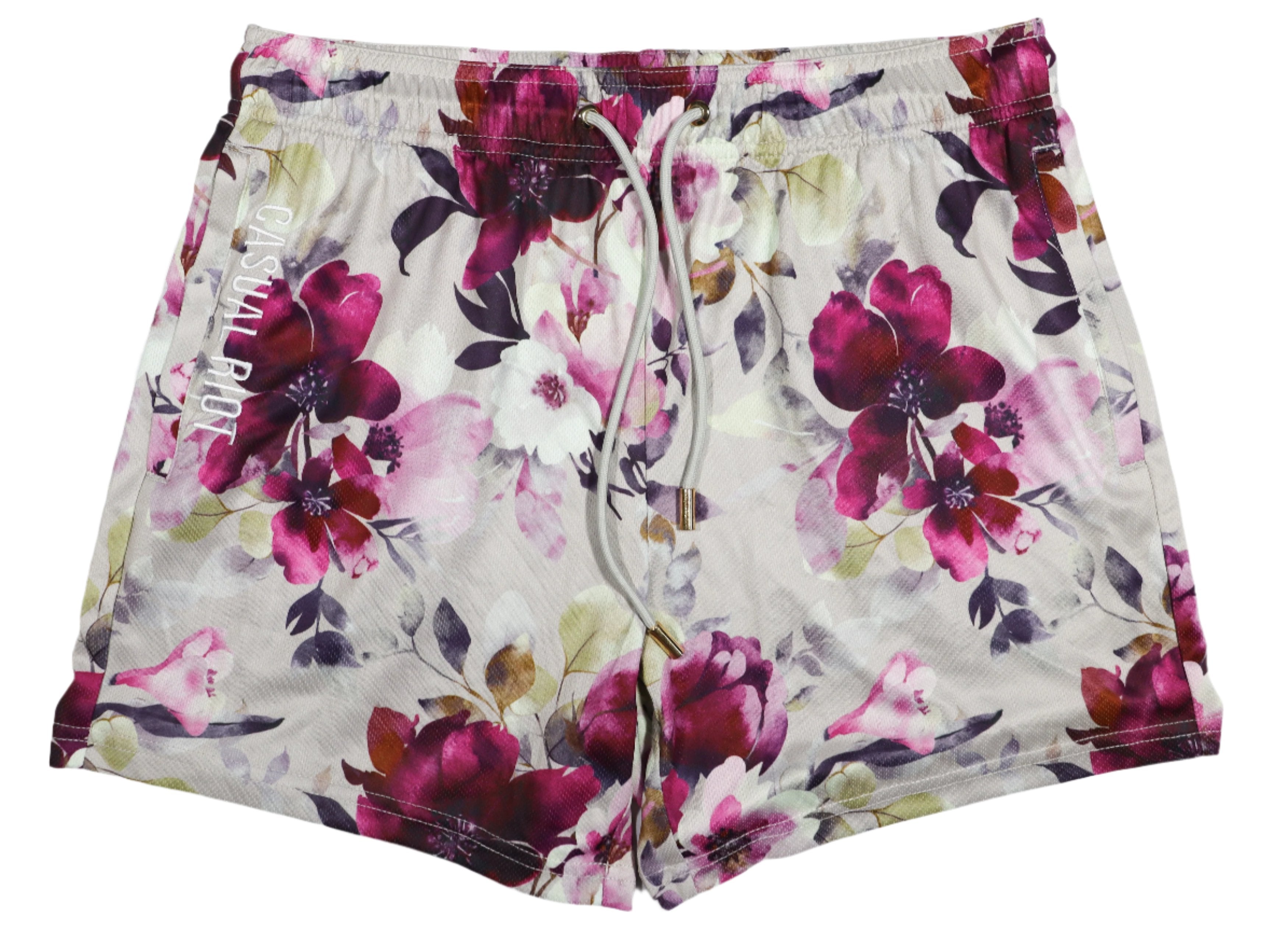 PRFKT 4" SHORTS- GRAY/ BURGUNDY FLORAL