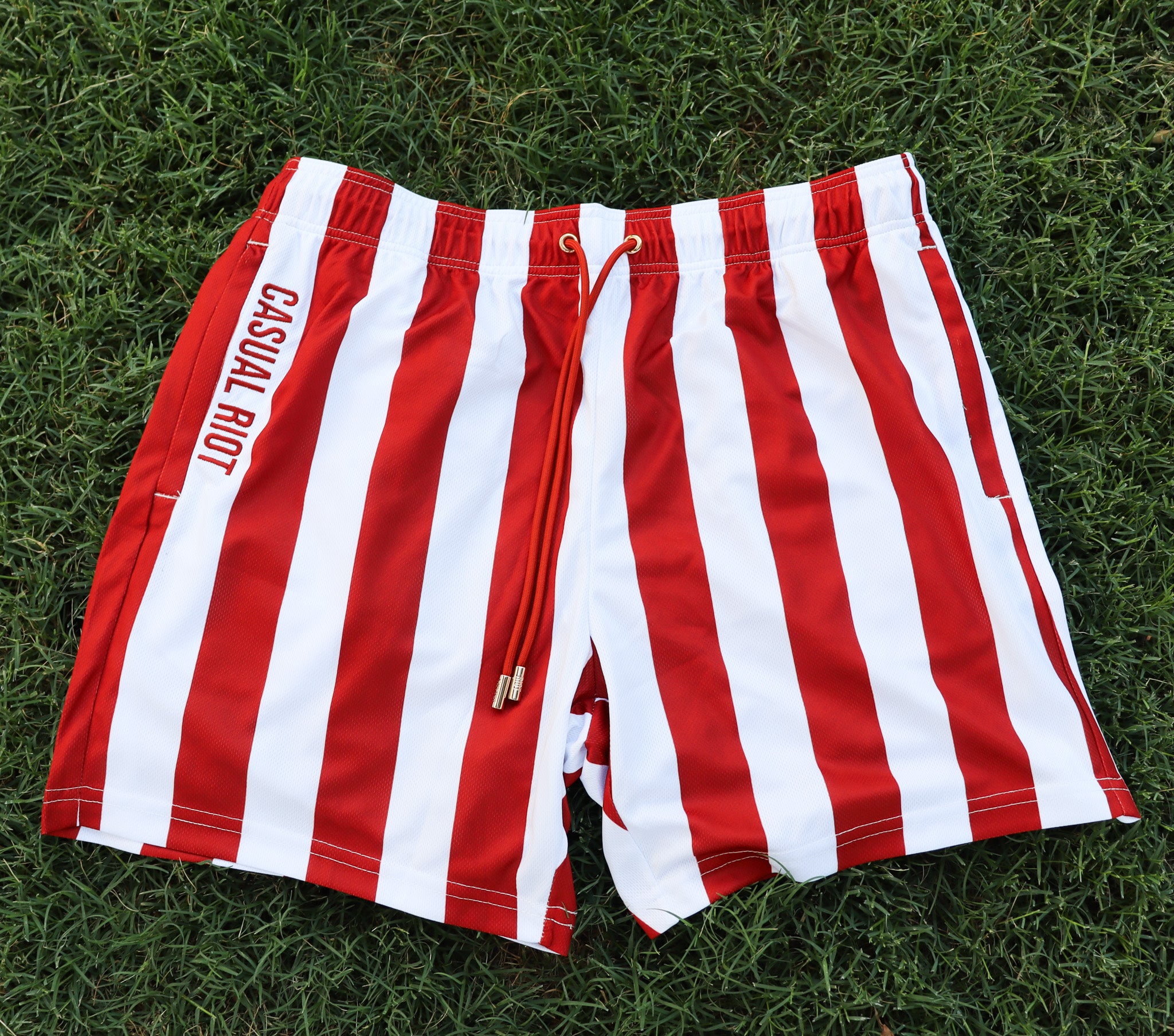 PRFKT 4" SHORTS-RED STRIPE