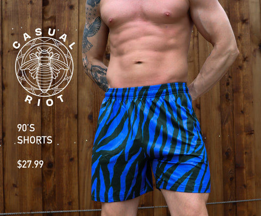 ICON SHORTS- BLUE ZEBRA