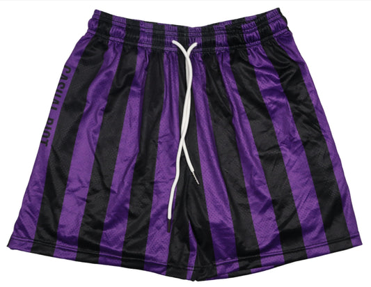 BASE SHORTS- PURPLE/BLACK STRIPE