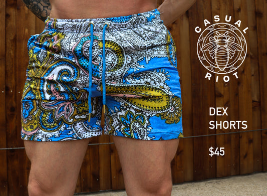 DEX SHORTS- BLUE BAROQUE