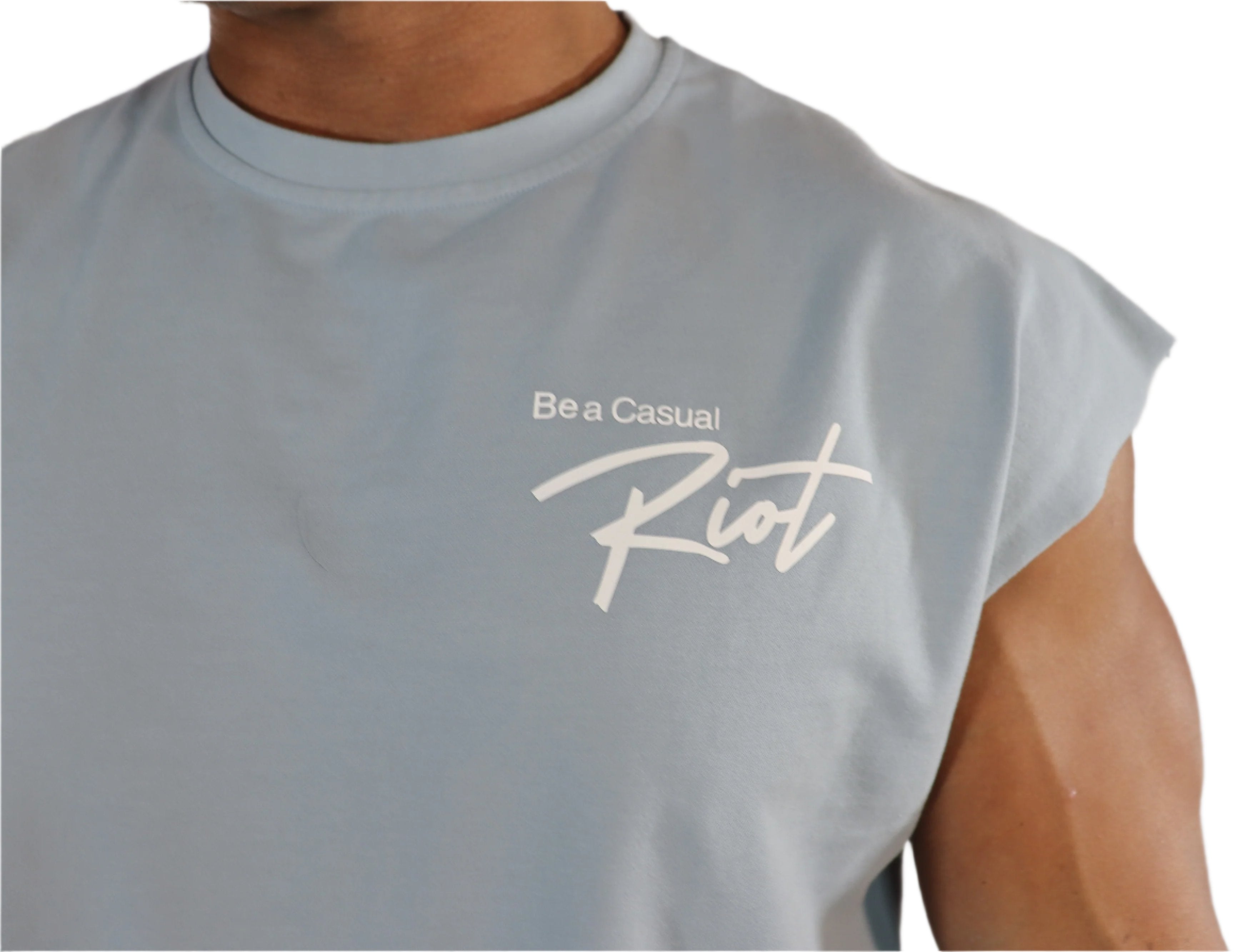 SOFTEST MUSCLE TEE- ICE BLUE