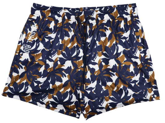 PRFKT 4" SHORTS- BLUE/BROWN PALM CAMO
