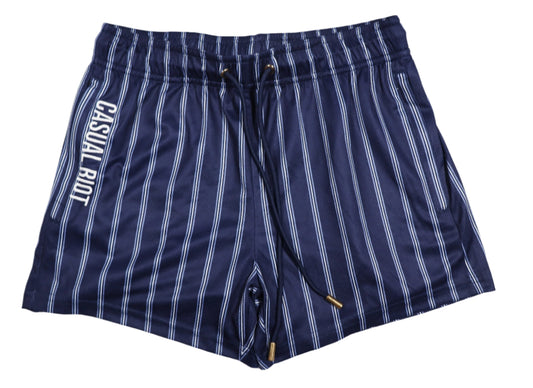 PRFKT 4" SHORTS-NAVY DOUBLE PINSTRIPE
