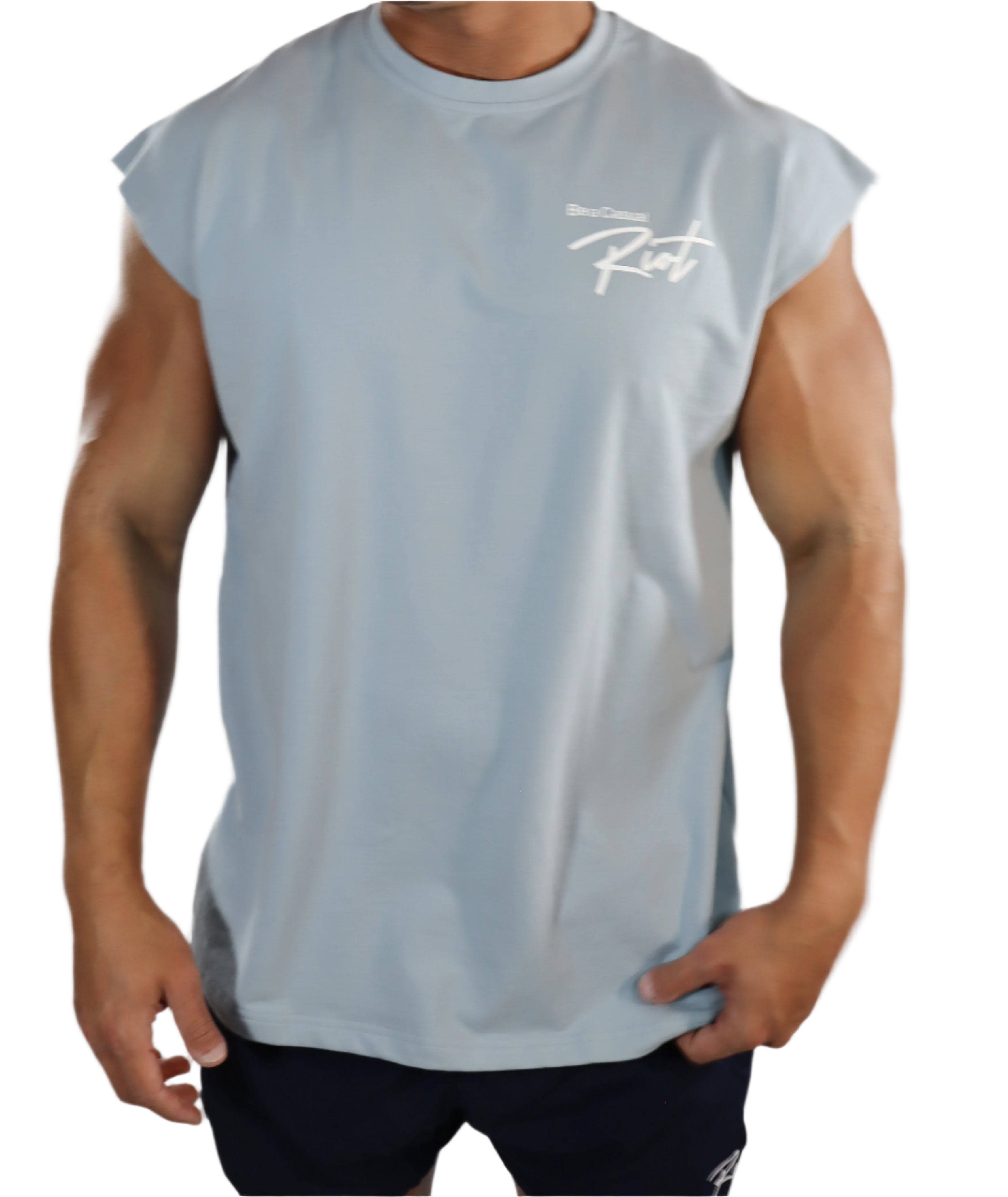 SOFTEST MUSCLE TEE- ICE BLUE
