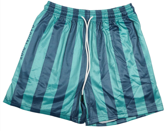 BASE SHORTS- BLUE/TEAL STRIPE