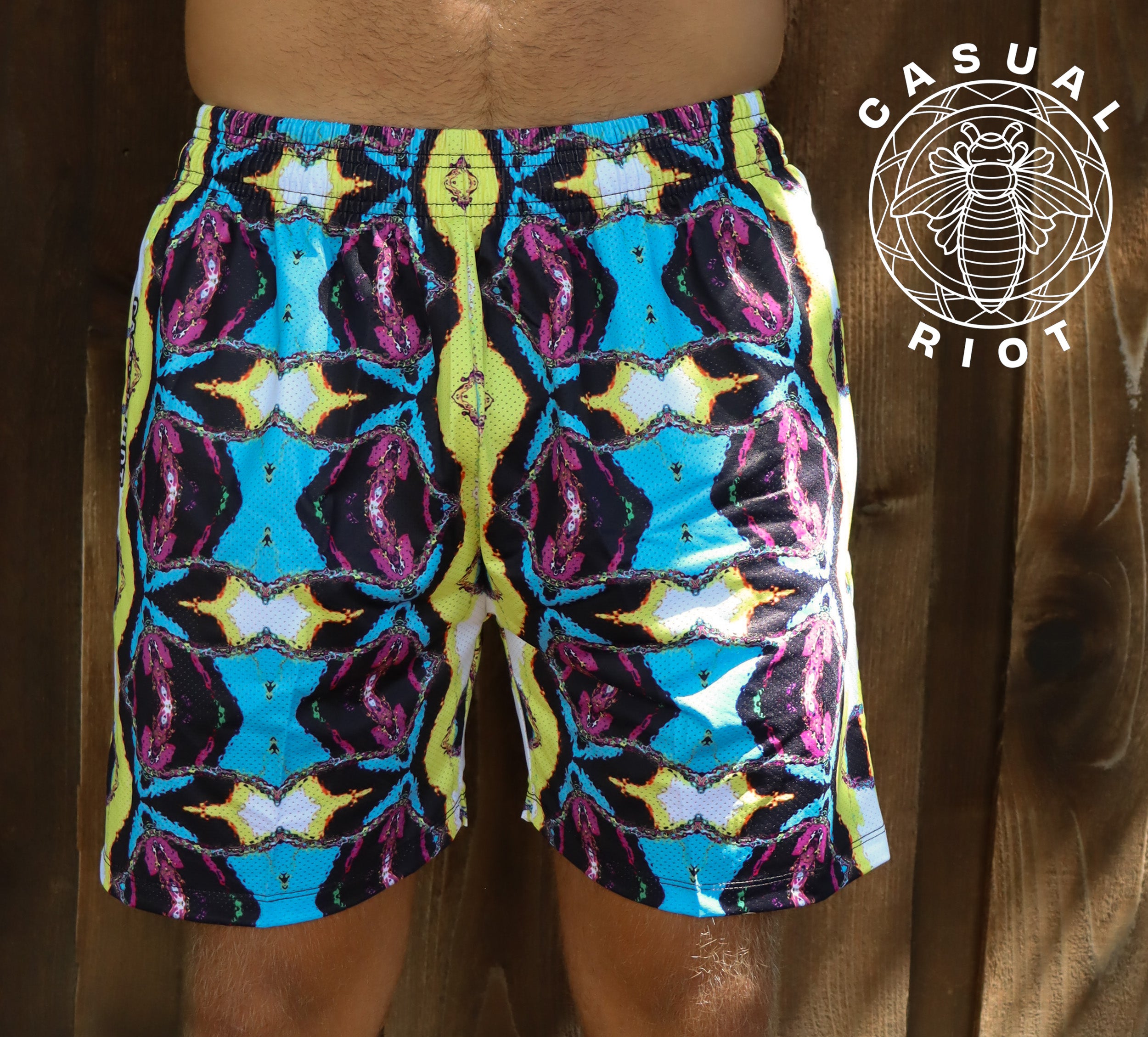 ICON MESH SHORTS-BLUE/PINK ZEBRA