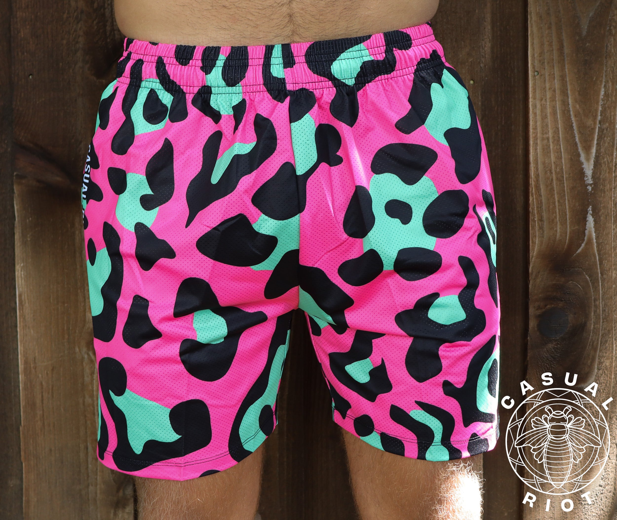 ICON MESH SHORTS-BLUE/PINK ZEBRA