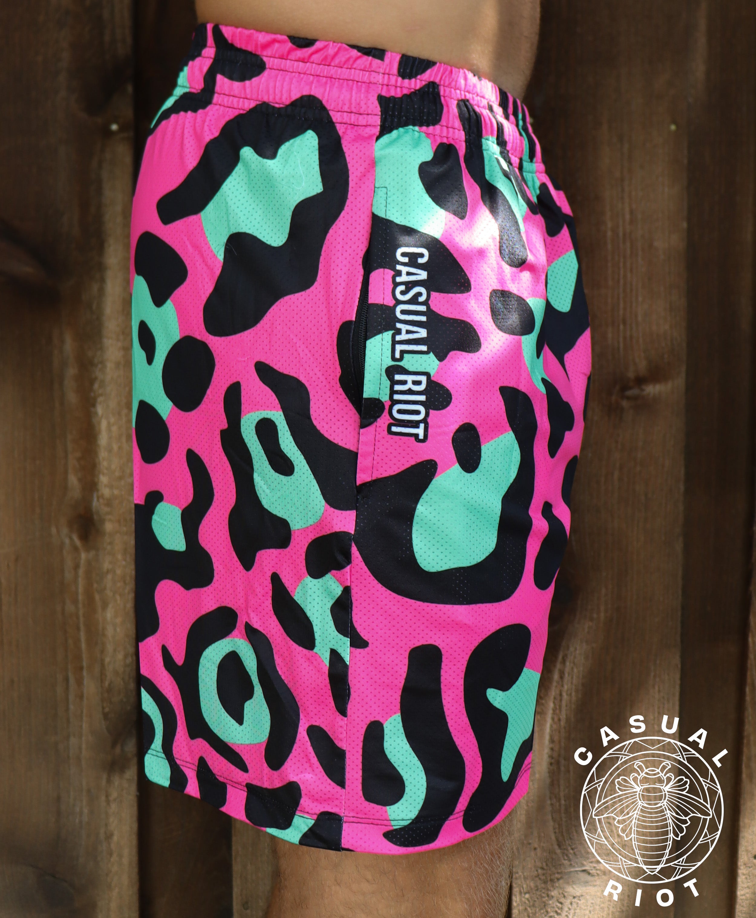 ICON MESH SHORTS-BLUE/PINK ZEBRA